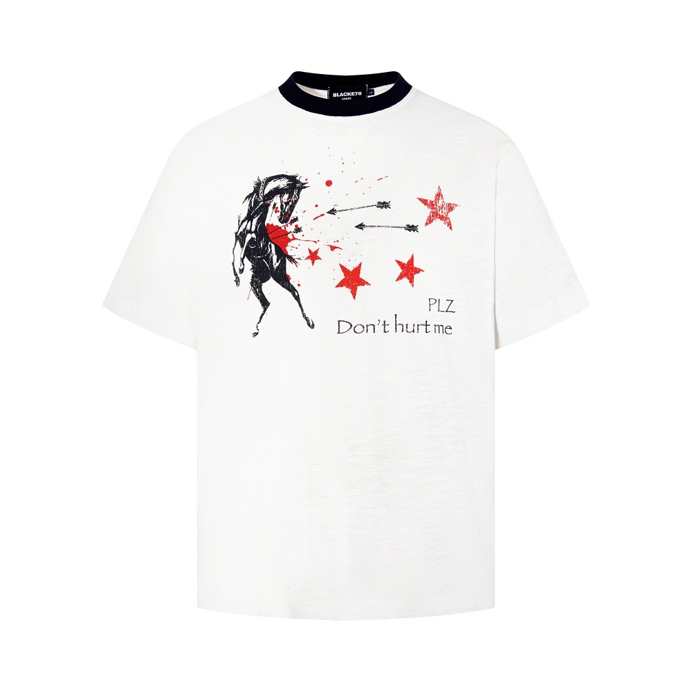 Camiseta de Manga Corta Estampado de Caballo y Estrellas — imagen 1