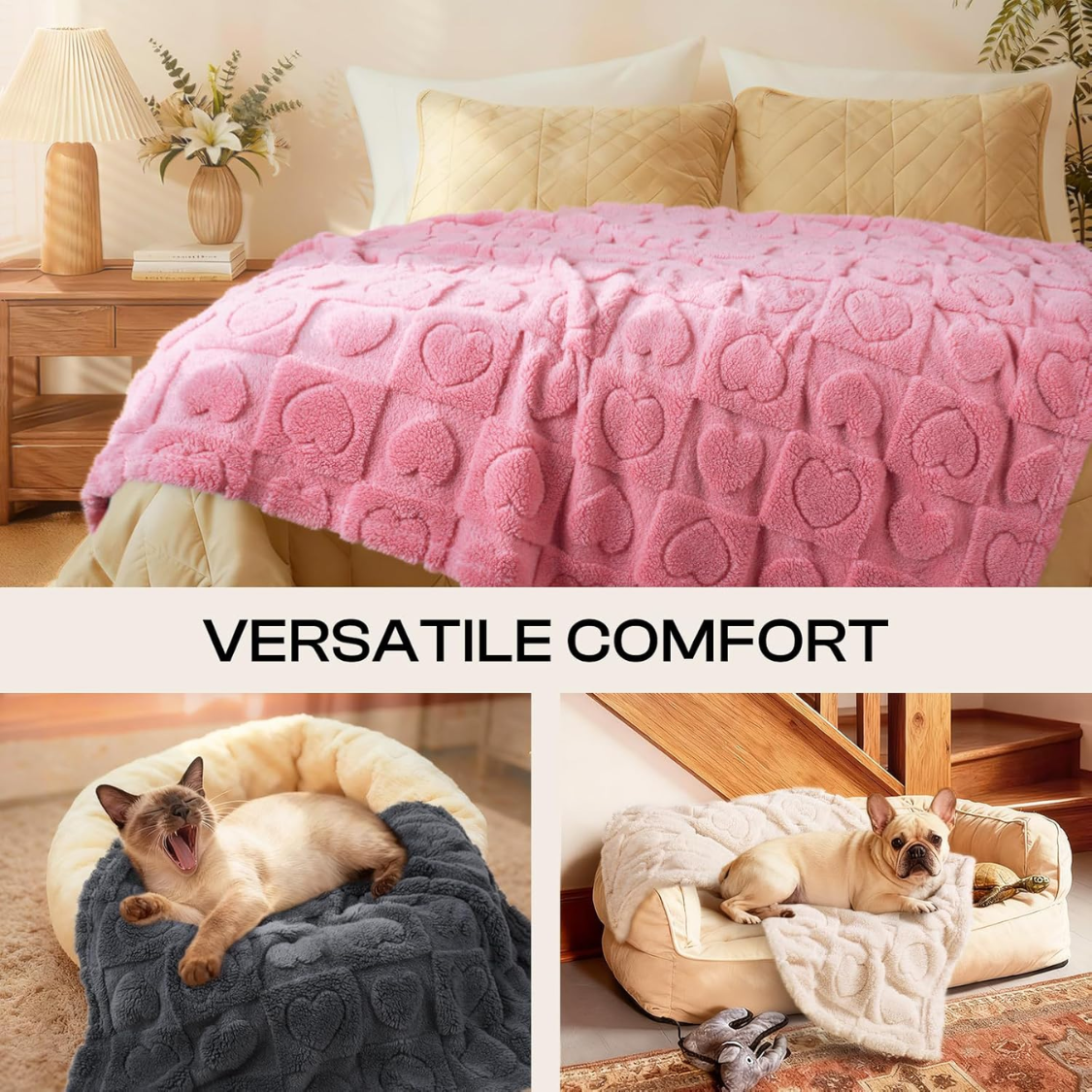 Manta para Perros Pequeños Limpieza Lavable Cama de Mascotas Cubierta de Felpa Suave y Plush con Alfombrado Premium 300GSM Manta Calmante para Gatos y Perros Indómitos — imagen 7