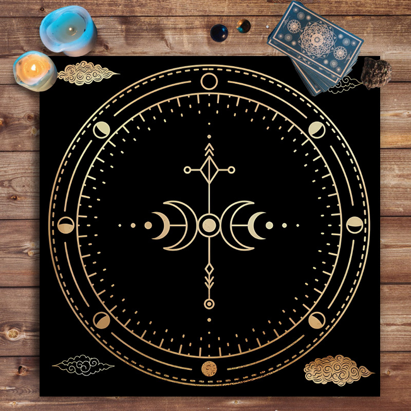 Manta de Mesa para Juego Tarot Decorativa con Mandala y Fases Lunares — imagen 12