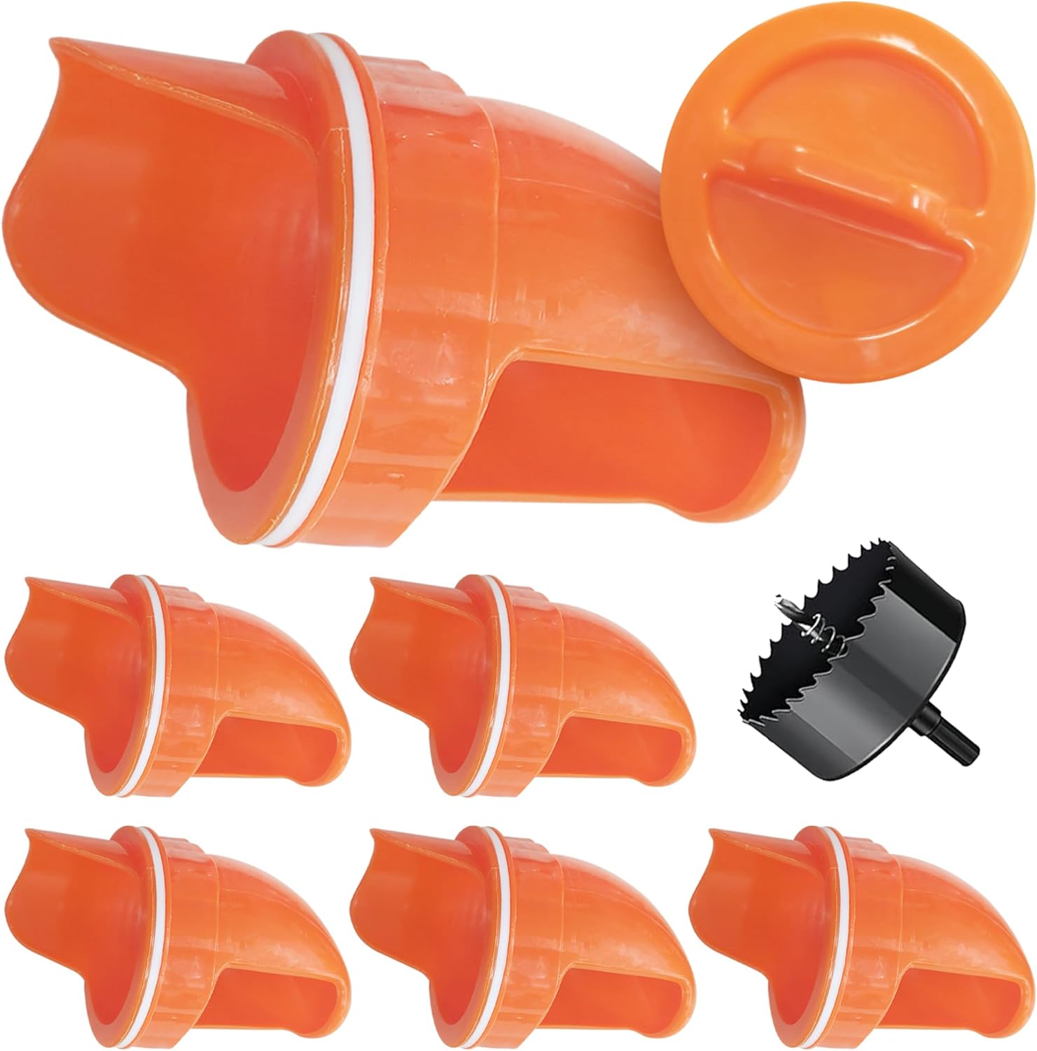 Kit Completo de Alimentadores para Pollos Resistentes a la Lluvia con Sistema de Gravedad - 6 Piezas con Taladro de Hilo para Instalación Fácil — imagen 1