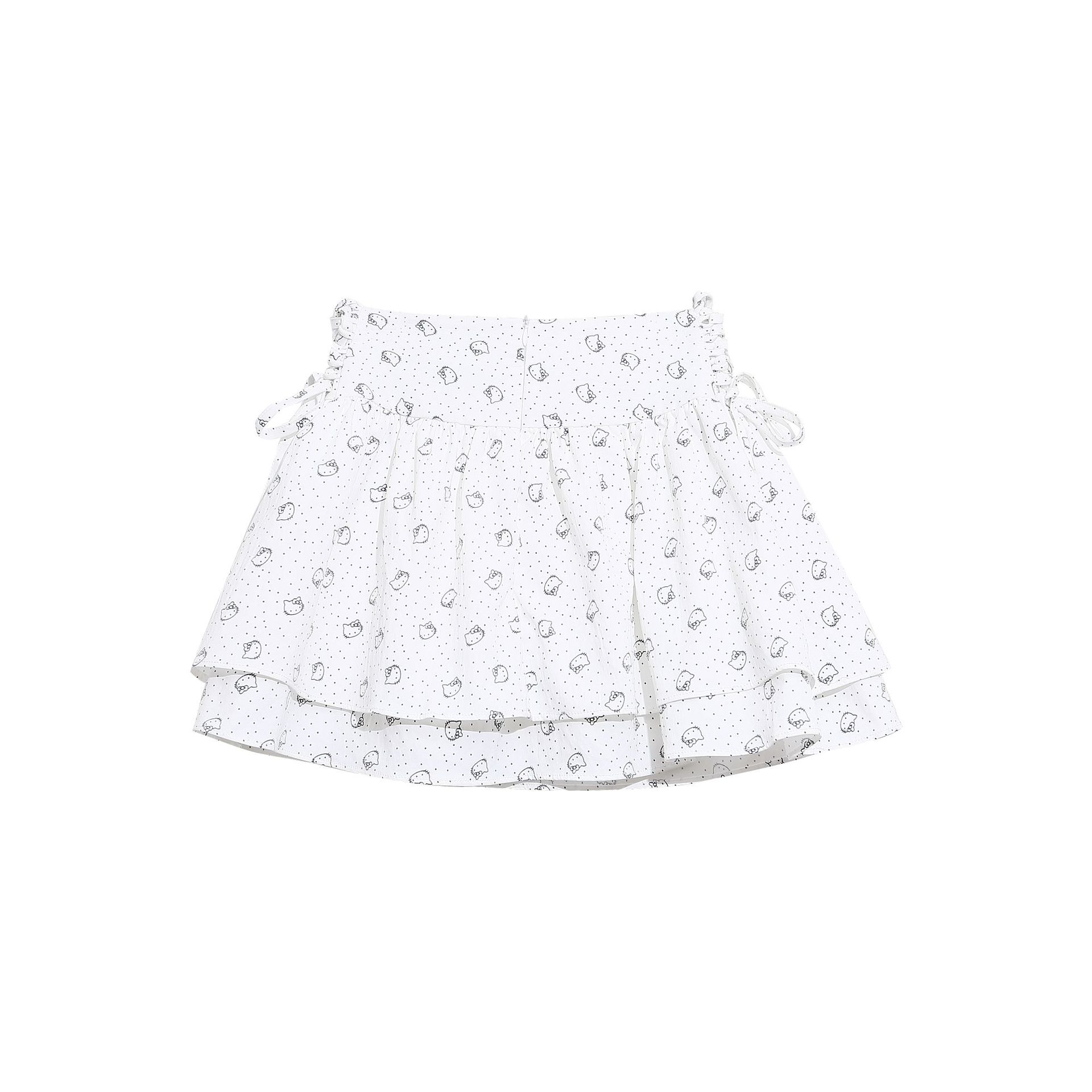 White Polka Dot Cat Patchwork Skirt Pants Side Tie Loose Slimming Sweet Girl Chic Short Skirt — image 3