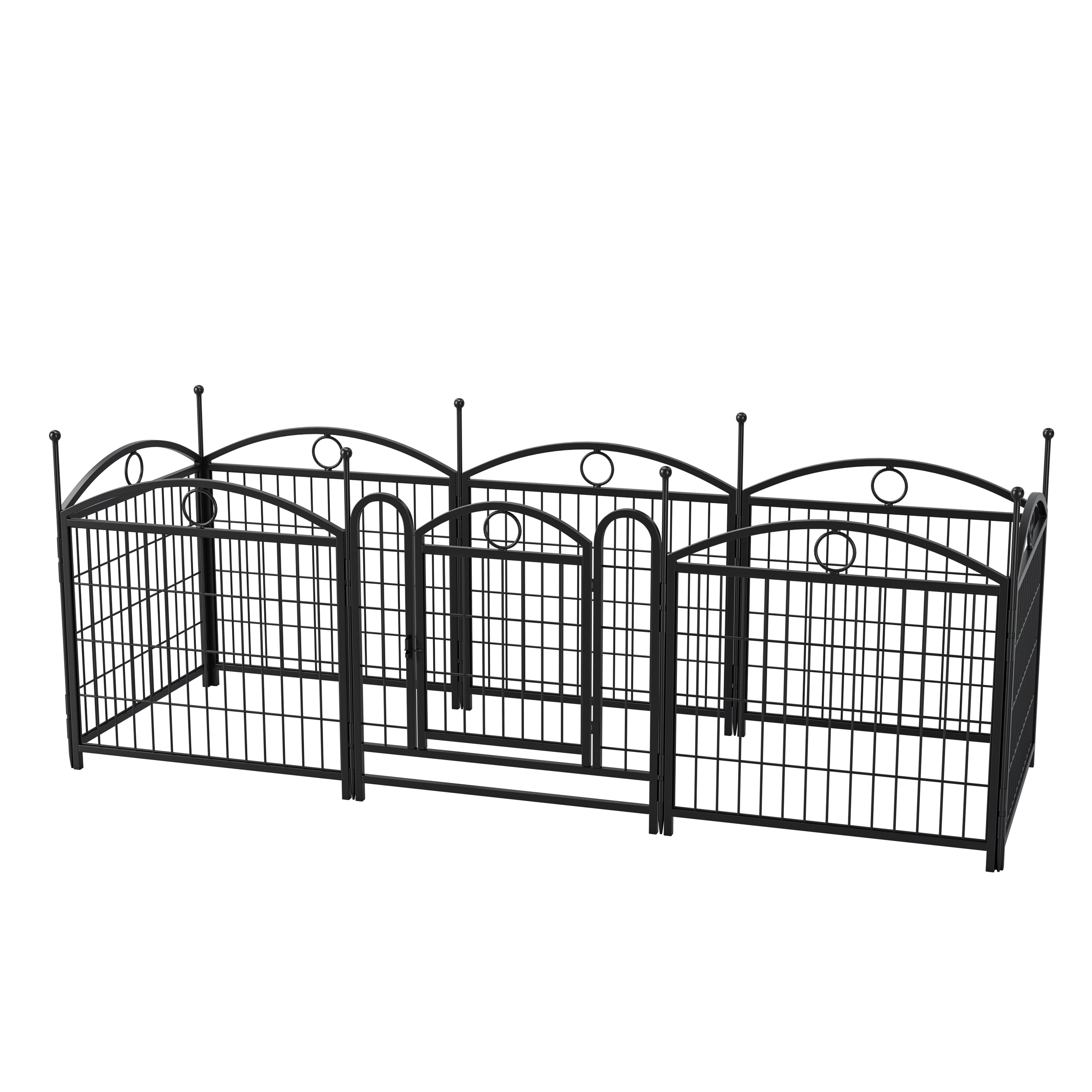 Dog Playpen Indoor 24 inch 8 Panels Metal Dog Pen Pet Dog Fence Outdoor Exercise Pen with Doors, Heavy Duty Dog Fence Puppy Pen for Large Medium Small Dogs Indoor Outdoor Foldable Pet Exercise Pen — image 27