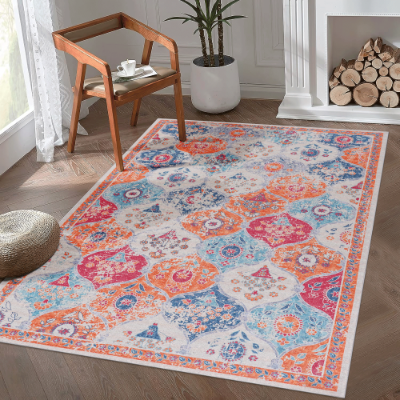 LOOM LUXE 5x8 Area Rug For Bedroom, Washable Rug, Low-Pile, Non-Slip, Non-Shedding, Foldable, Kid Pet Friendly - Area Rugs For Living Room, Bedroom, Kitchen Wedding Gift — image 6