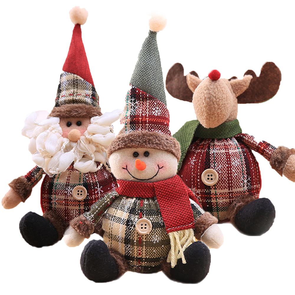 Santa Claus Christmas Ornaments Tree Decor Elk Snowman Plush Christmas Doll Decorations For Home 2019 Navidad Pendant Gift Kids — image 3