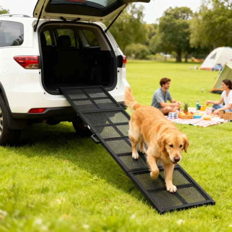 PawHut Dog Car Ramp, Extra Long And Wide, Non-Slip Surface, Folding Portable Pet Ramp For Large, Small & Senior Dogs — imagen 8