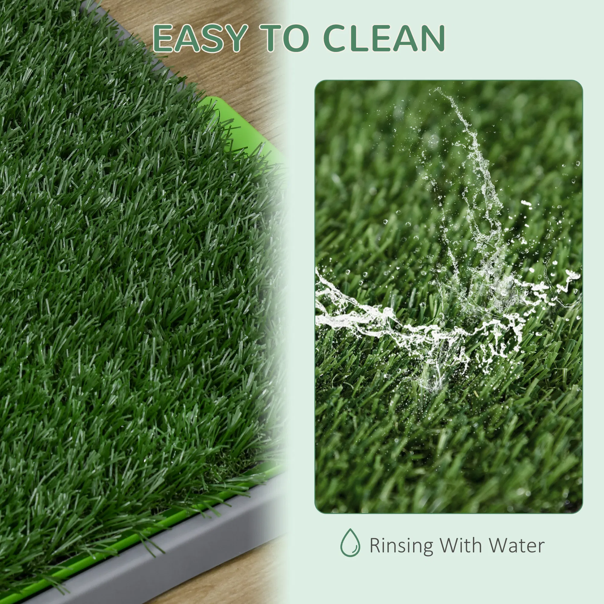 Artificial Grass Pee Pad for Dogs Potty Training, 26" x 16", 2 Packs, Green — image 2