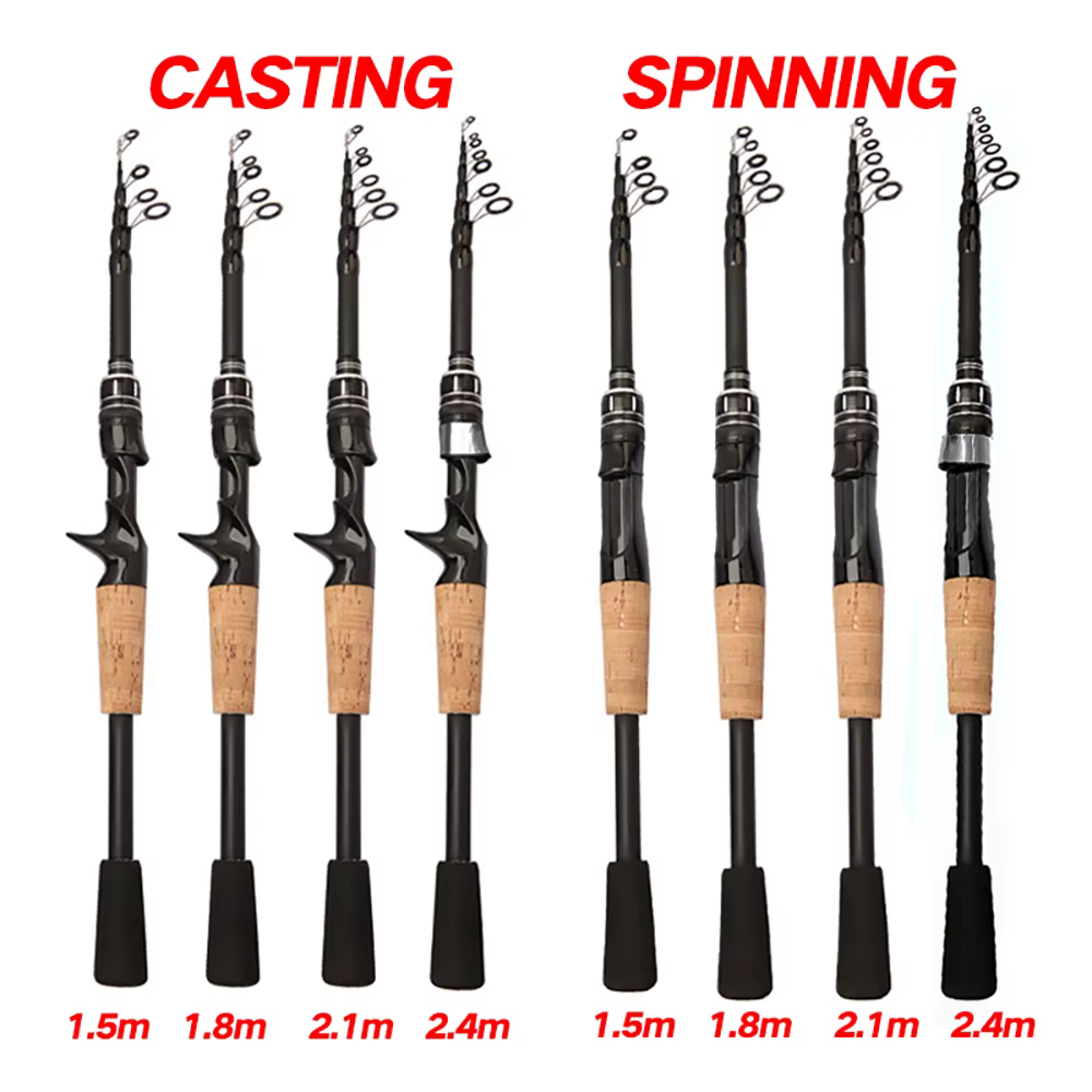 Baitcasting Lure Fishing Rod Spinning Telescopic 8g-25g Wooden Handle Carbon Casting Fishing Tackle Professional Light-weight — image 3