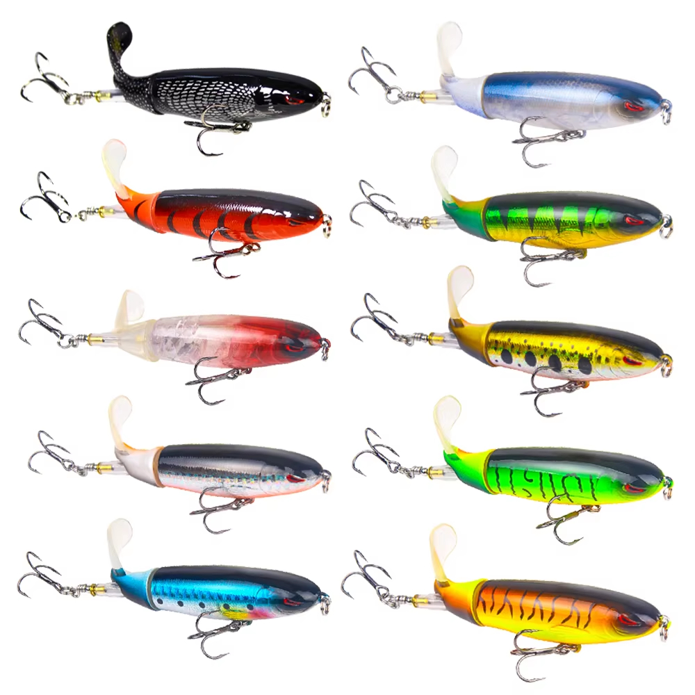 Set de 20pcs Señuelos de Pesca de Superficie 13g 35g, Cebos Popper con Ojos 3D, Cebos Duros de Plástico ABS para Lobina y Lucio — imagen 2