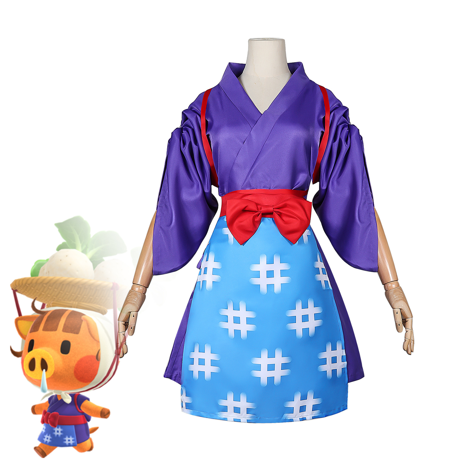 Animal Crossing Daisy Mae Kimono Cosplay Costume Women's Anime Convention Performance Outfit — image 1
