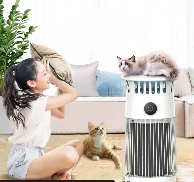 Pet cats use air purifiers to suck cat fur remove odors allergens sterilize and disinfect — image 4