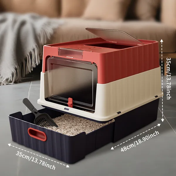 Caja de Arena para Gatos de Estilo de Caja de Cajón, Diseño Humanizado, No Ocupa Espacio de Almacenamiento en el Hogar — imagen 4