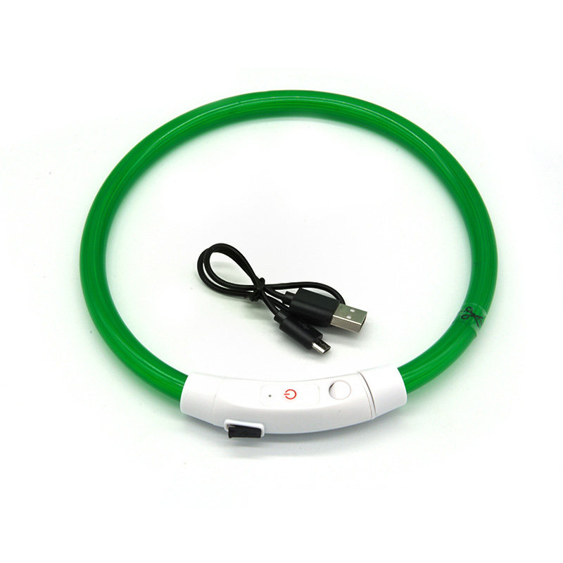 LED Fiber Optic Dog Collar - Multi-Color PVC, USB Rechargeable, Night Safety (S/M/L Sizes) — image 3