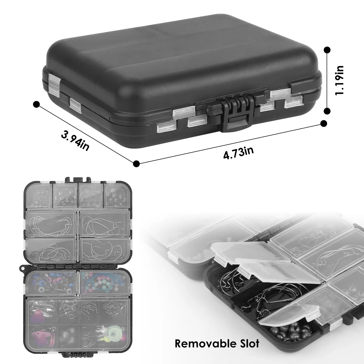 188PCS Fishing Accessory Kit - Includes Hooks, Sinker Weights, Lures, Swivels & More, Premium Corrosion-Resistant Material with Tackle Box for Easy Storage & Carry, Ideal Gift for Fishermen — image 3