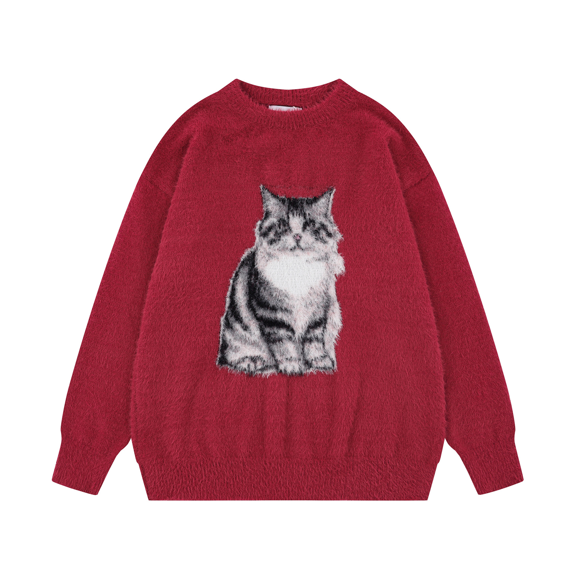Cartoon sitting cat sweater — image 2