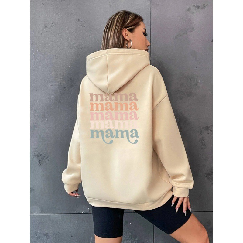Casual Printed Long Sleeve Kangaroo Pocket Hooded Sweatshirt for Women — image 14