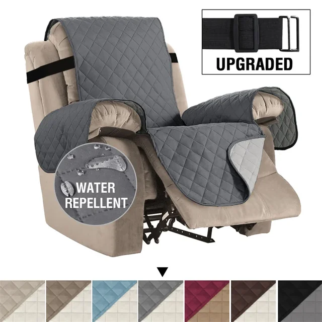 Waterproof Recliner Cover Snap Fixed Pet Dog Kids Sofa Mat Couch Slipcovers For Living Room Dustproof Furniture Protector Covers — image 9