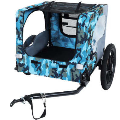 Utdoor Heavy Duty Collapsible Pet Bike Trailer With 16-Inch All Terrain Wheels & Universal Hitch Foldable Dog Cargo Carrier Cart For Bicycles — image 2