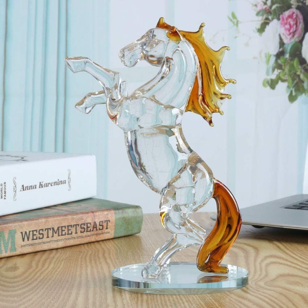 Crystal Glass Horse Statue Animal Table Decoration — image 3