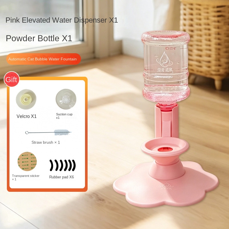 The cat water dispenser can adjust the height to protect the cat's neck and automatically replenish water — image 3