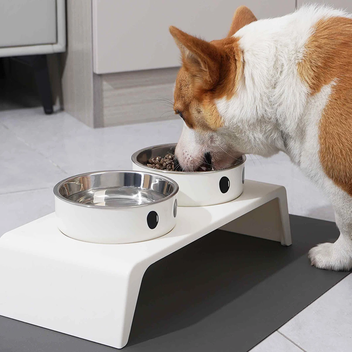 Comedor Elevado para Mascotas con 2 Tazas de Acero Inoxidable doble para Perros y Gatos Pequeños, Medianos y Grandes
