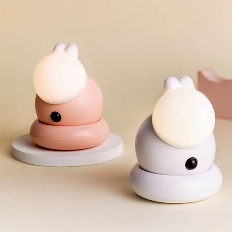 Cute Rabbit Human Body Induction Lamp Led Pat Silicone Charging Cabinet USB Night Light Wall Induction Corridor Lamp — image 1