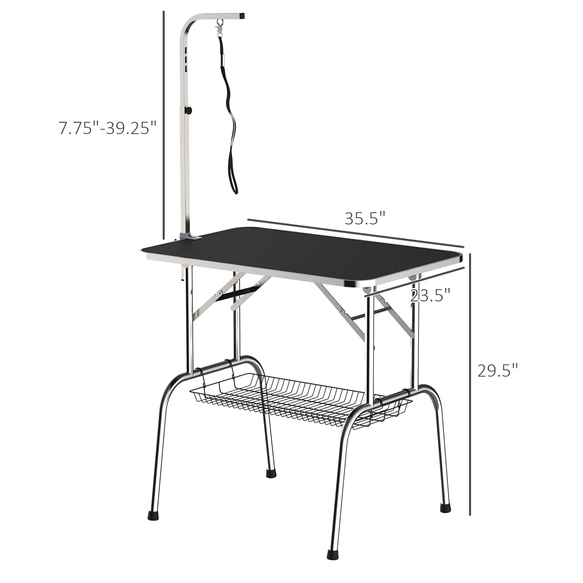 36-inch Dog Grooming Table Stainless Steel QUALITY GUARANTEED with Adjustable Arm and Basket — image 6
