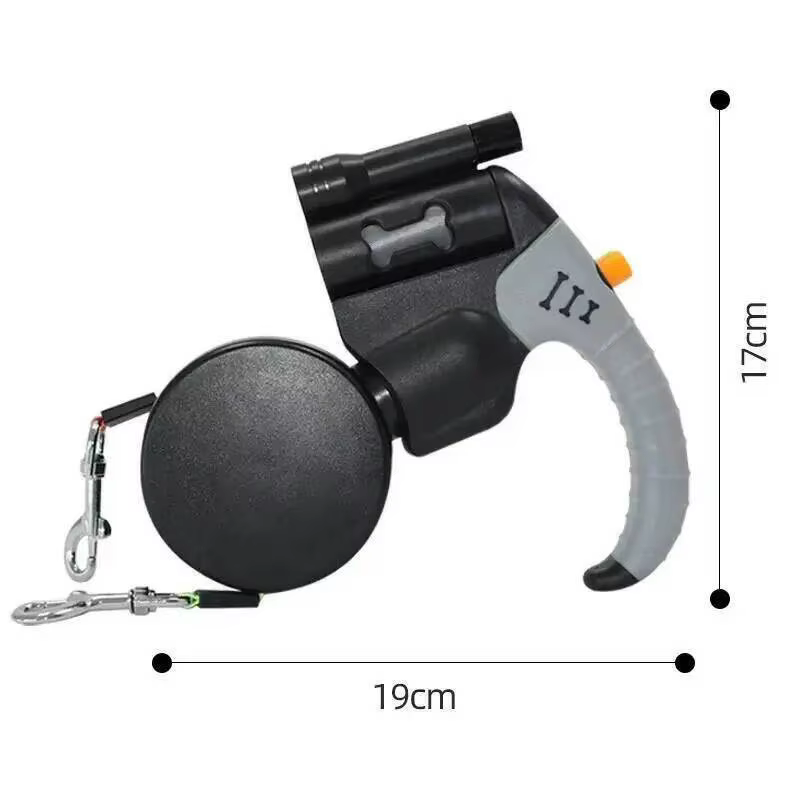 Correa Retráctil Automática de Doble Cabezal para 2 Perros, 3M, con Linterna LED, Cuerda de Tracción Dual 360 Grados — imagen 6