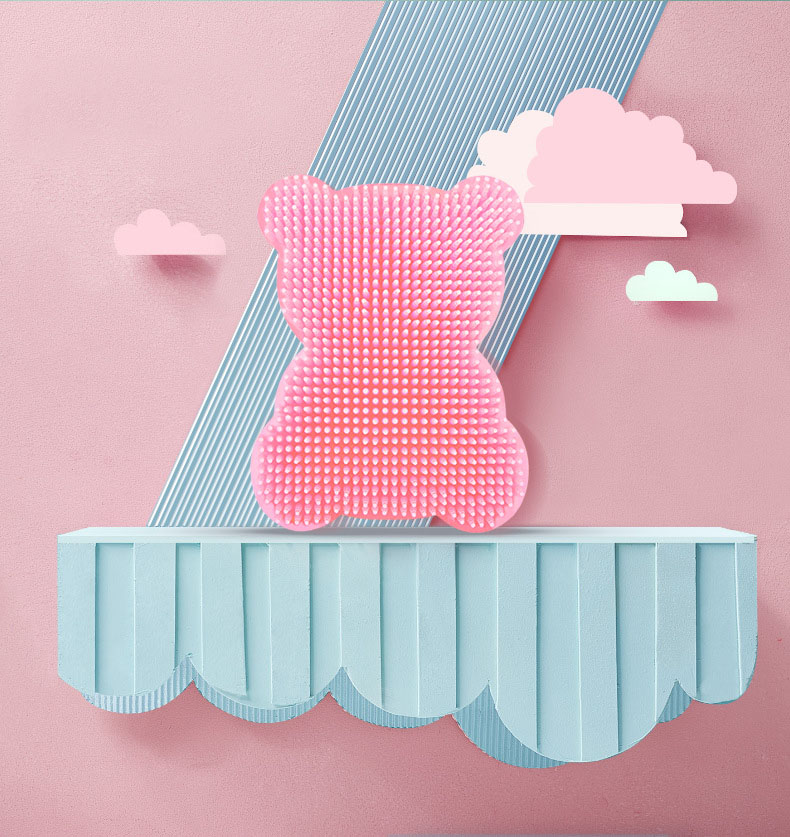Cartoon teddy bear shampoo brush silicone shower brush — image 1
