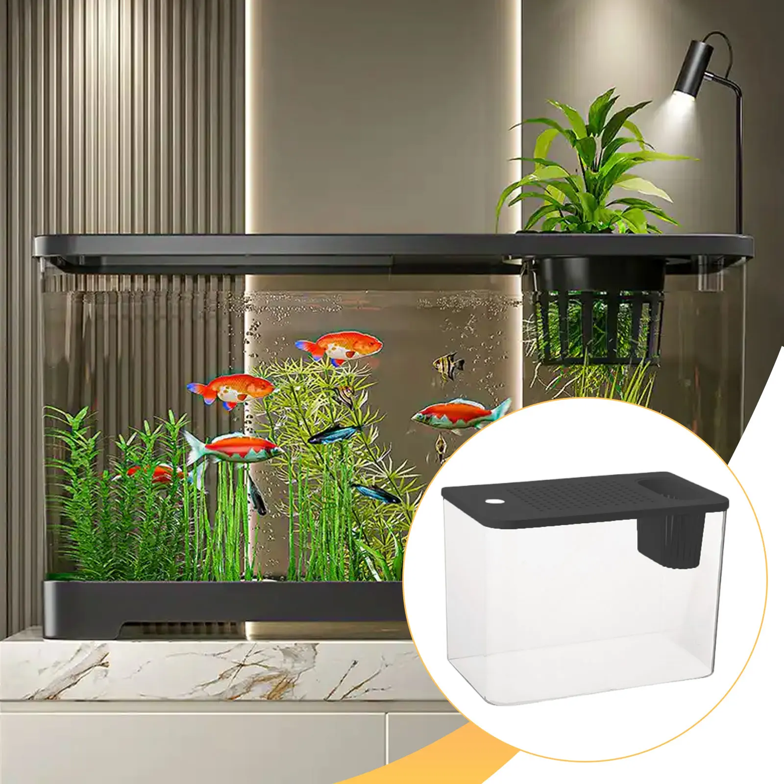 Reptile Terrarium Clear View Breeding Tank Habitat Cage Small Fish Tank Feeding Box for Betta Fish Crayfish Snake Chameleon