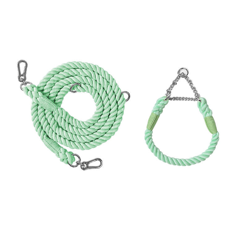 Braided Colorful Pet Dog Leash with P-Chain Collar for Medium and Large Dogs — image 9