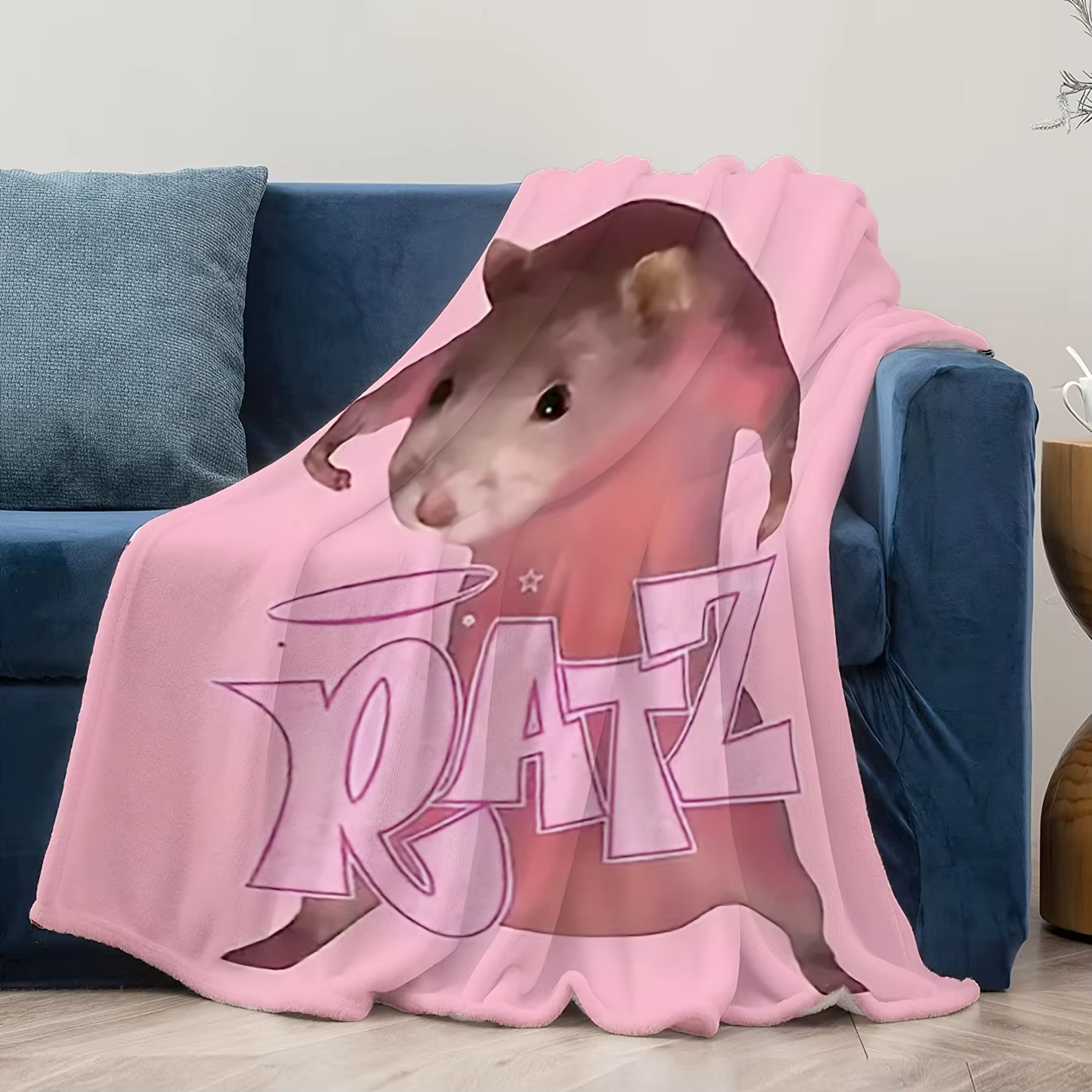 Manta de Piel de Rata Gráfica Moderna - Impresión Digital, Resistente a Rasguños, Confort para Todo el Año para Decoración o Regalo — imagen 1