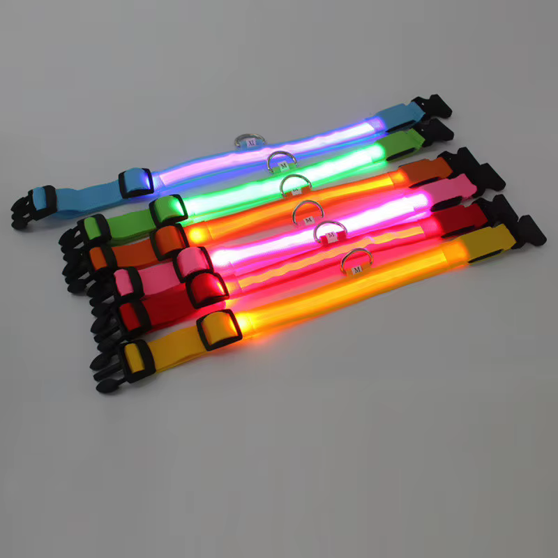 Nylon LED Pet Dog Collar, Night Safety Flashing Glow In The Dark Dog Leash, Dogs Luminous Fluorescent Collars Pet Supplies 4.7 — image 2
