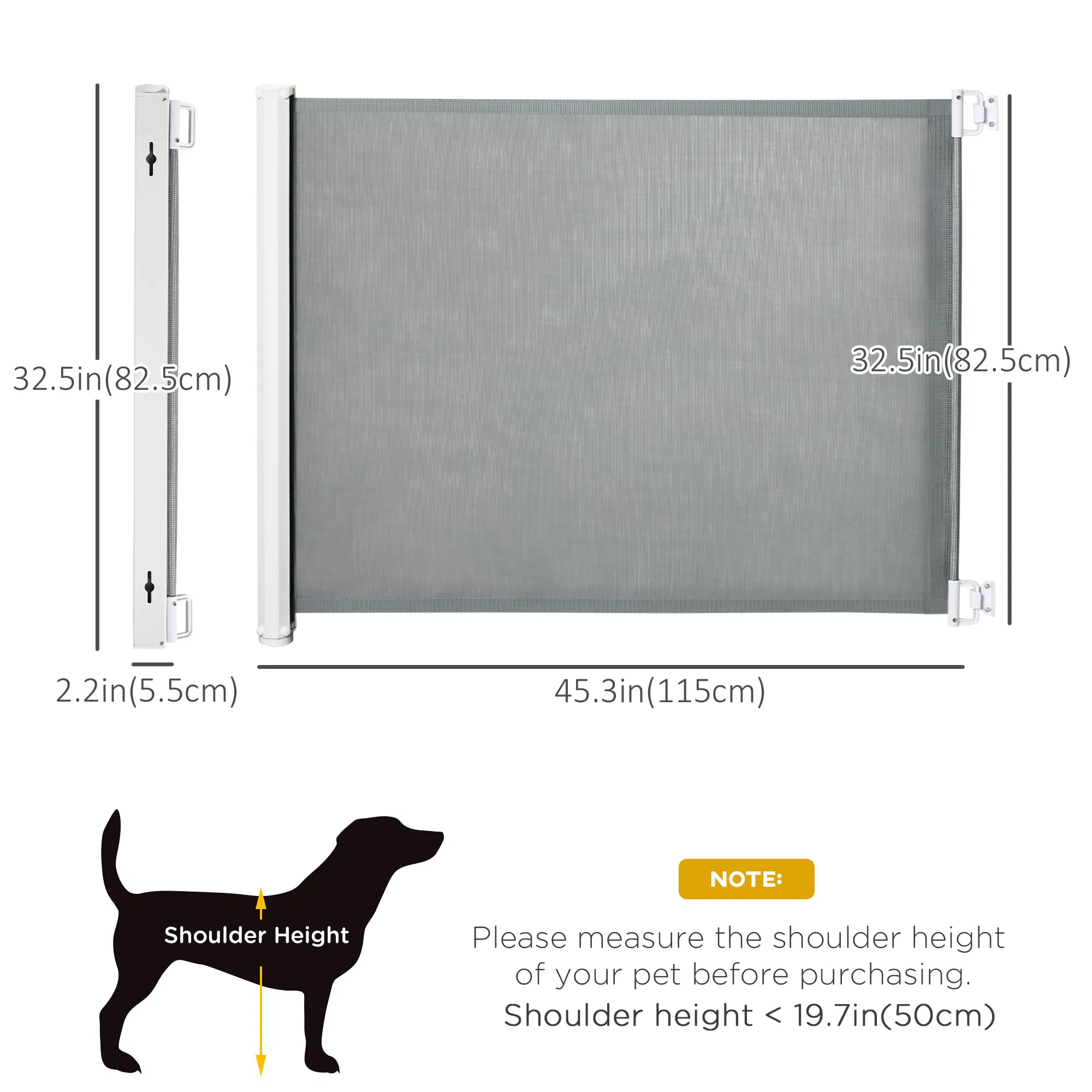 Retractable Pet Safety Barrier Gate, Flexible and Extensible for Stairways Doorways Hallways, Grey — image 6