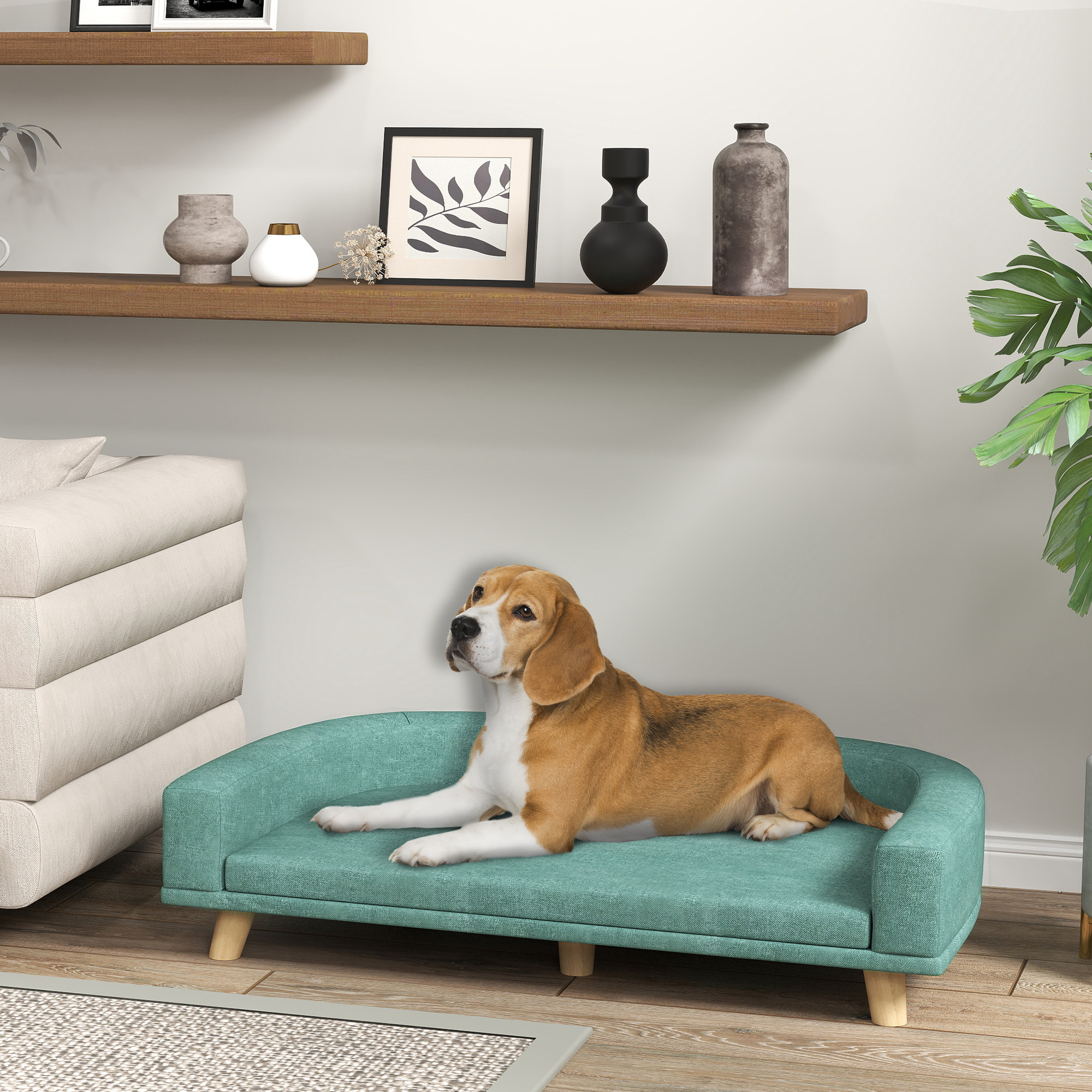 Sofá para Perros con Almohada Limpiable para Grandes Canes y Gatos, Verde — imagen 1
