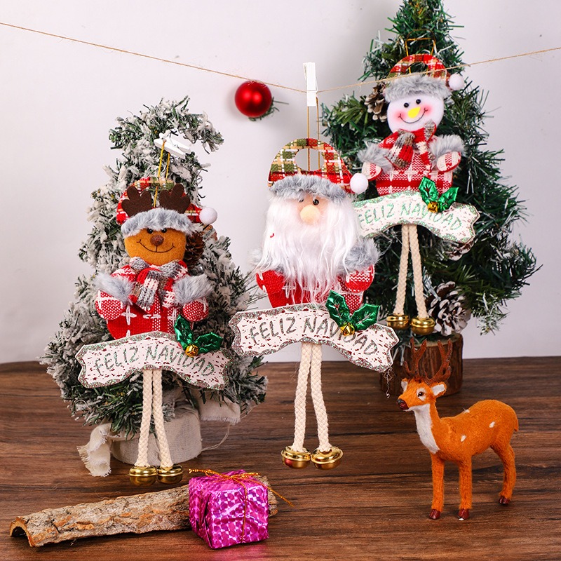 Old Man Snowman Deer Shopping Mall Hotel Window Bell Pendant Christmas Tree Small Pendant — image 6