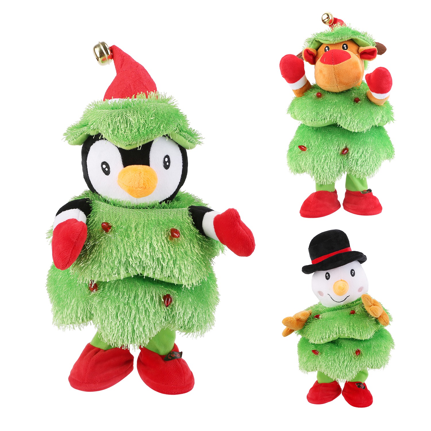 Plush de Elefante o Pinguino o Niño de Nieve con Movimientos Eléctricos que Baila, Canta y Habla Interactivamente con Canciones Divertidas para Regalos Navideños para Niños — imagen 1