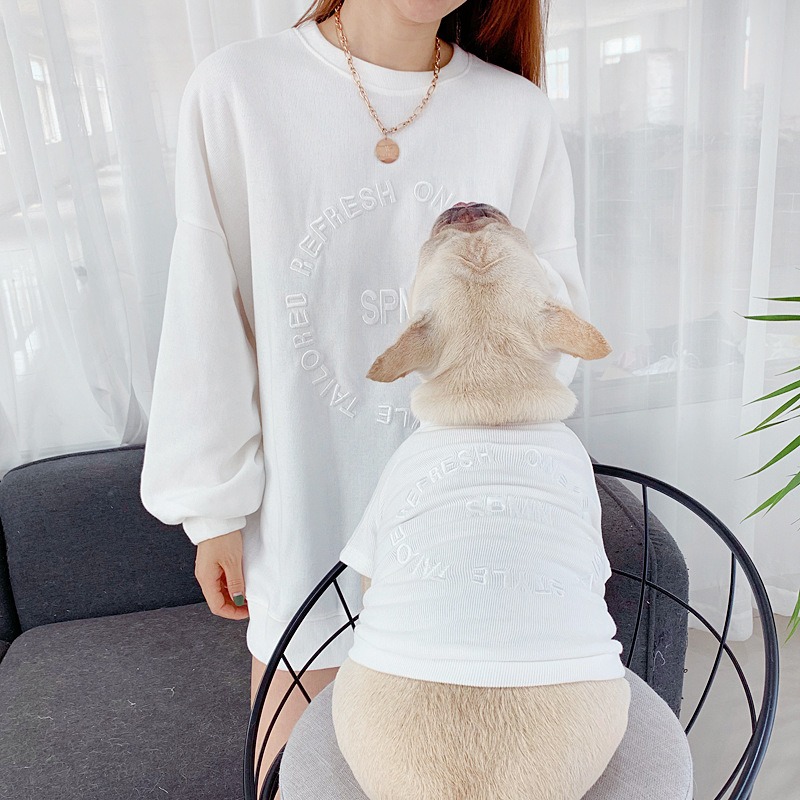Spring And Autumn Kitten Pet Parent-Child Clothing Cat Clothes Embroidered Dog Clothing Long-Sleeved T-Shirt — image 11