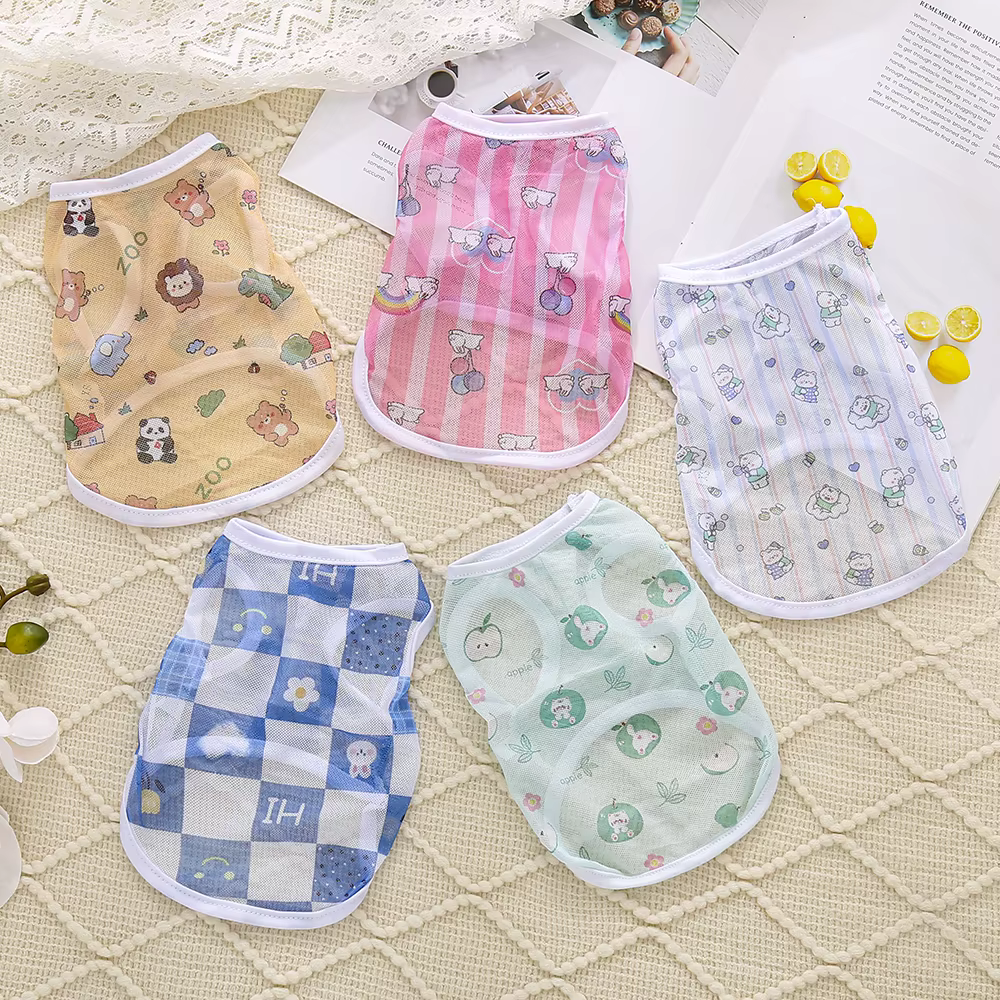 Ropa de mascotas fresca y elegante para perros y gatos - Vestidos ligeros, transpirables con mallas y estilosos chalecos — imagen 2