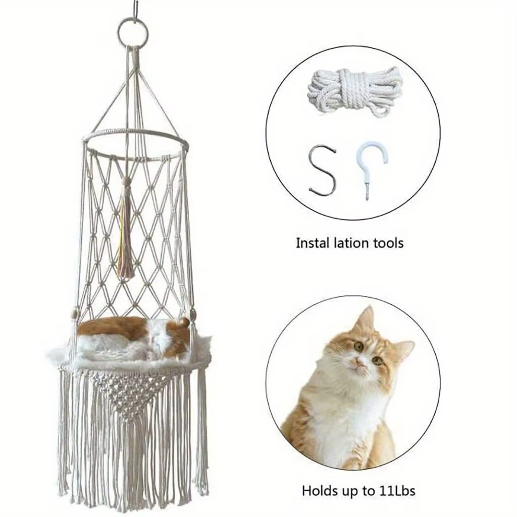 Hamaca para Gatos en Ventana y Balcón – Kit de Accesorios para Mascotas, Dormilón de Verano — imagen 6