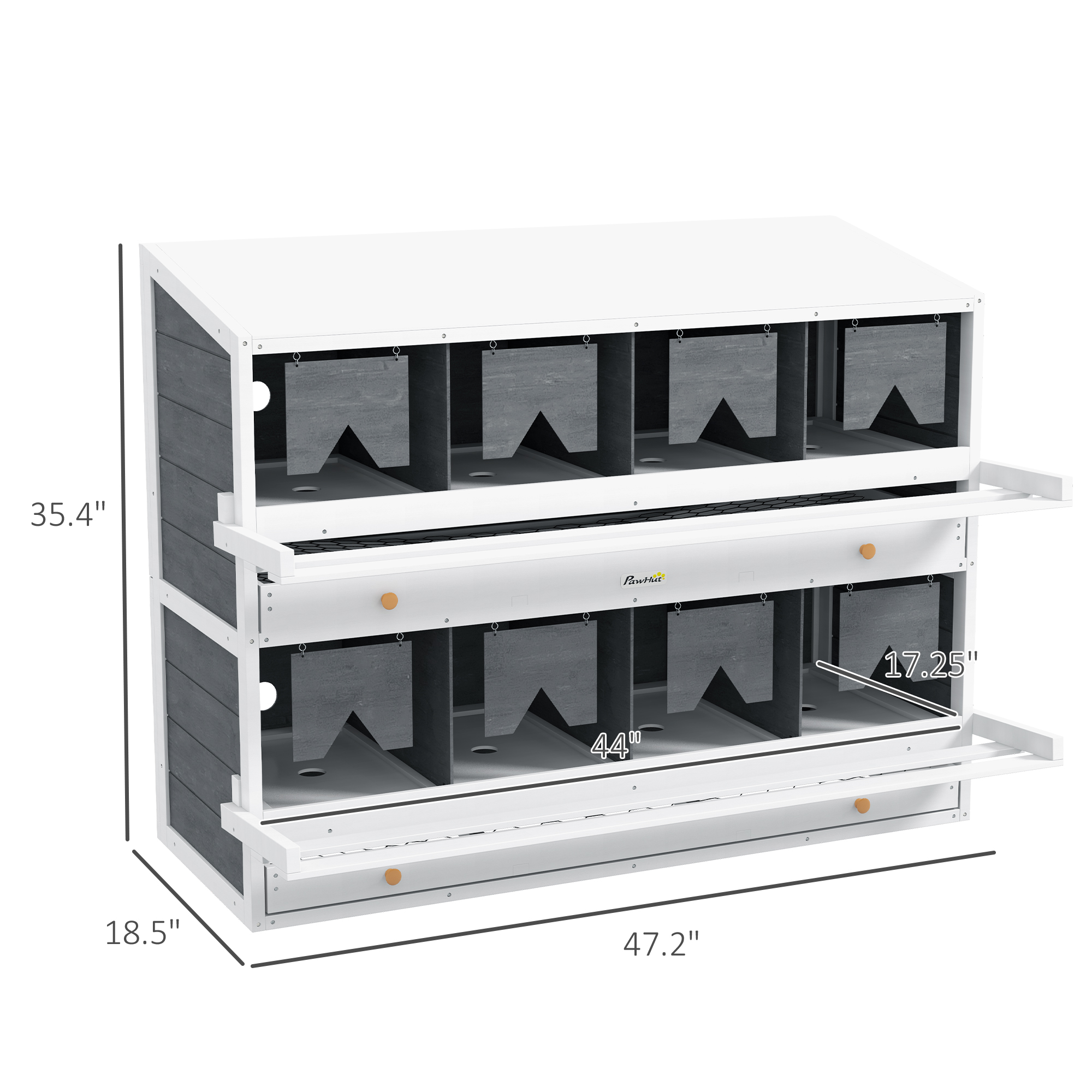 Chicken Nesting Box, 8 Compartment Wood Laying Boxes For Chicken Coop With Egg Collection Trays Perches For 16-32 Hens — imagen 4