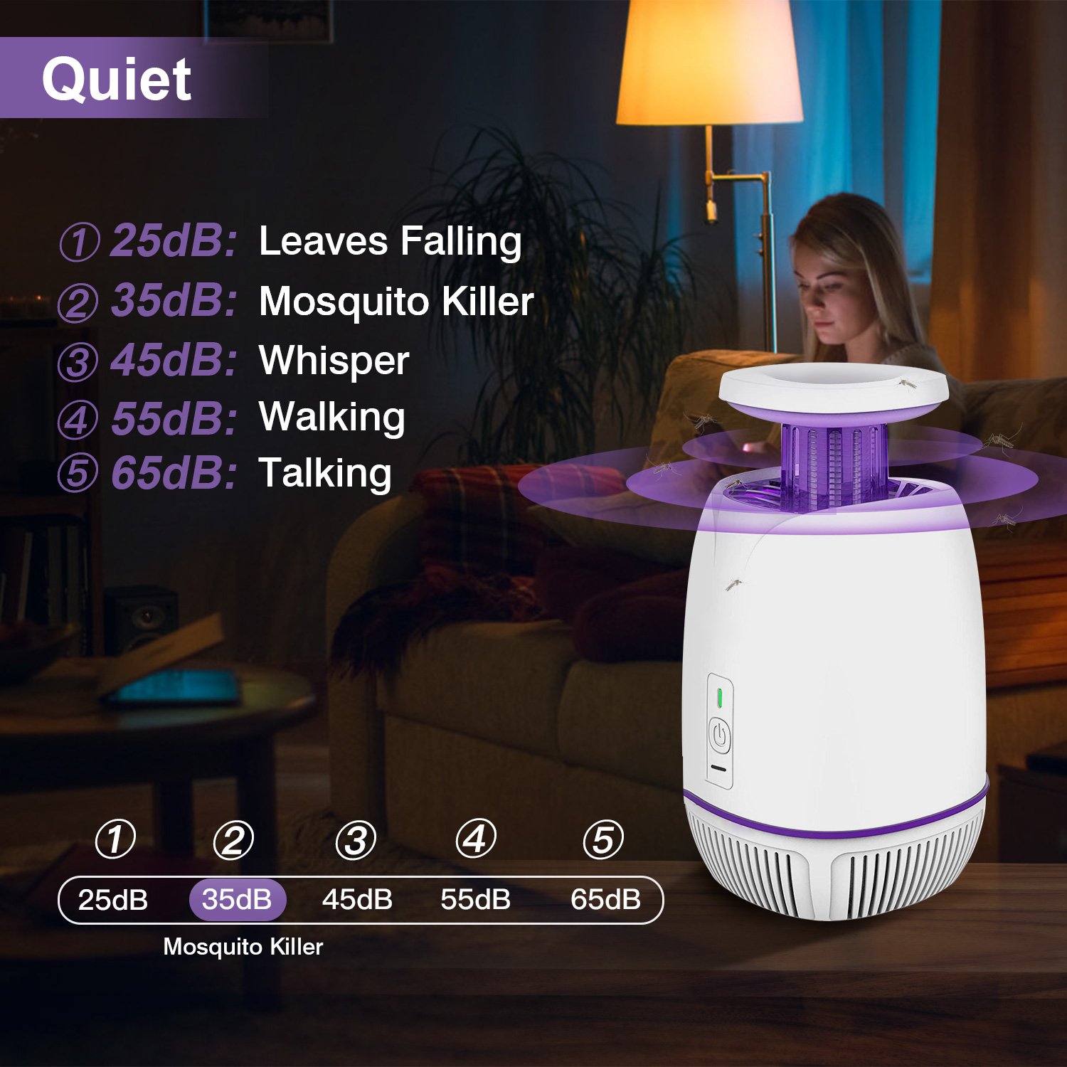 Plug-in Mosquito Zapper For Summer Max 1076Sq.Feet Range Electric Fly Zapper With 3 Modes Mosquito Killer Lamp For Indoor Outdoor — image 5