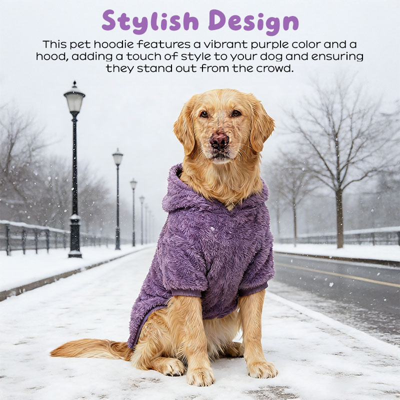 Warm Winter Dog Hoodie for Golden Retriever & Labrador - Fleece-Lined Outdoor Dog Coat for Medium & Large Breeds — image 10