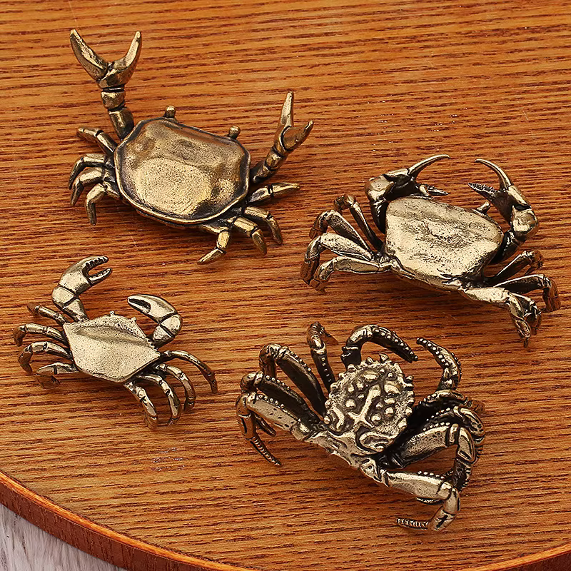 Crab Brass Figure Home Decor Ornaments, Tea Pets, Creative Crafts Collection — image 1