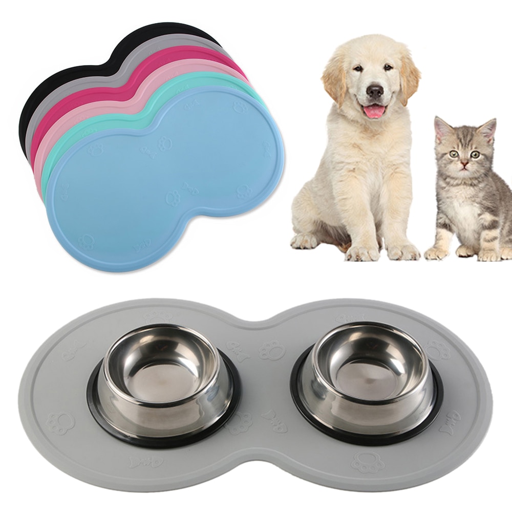 48*27cm Pet Dog Puppy Cat Feeding Mat Pad Cute Cloud Shape Silicone Dish Bowl Food Feed Placement Dog Accessories — image 1
