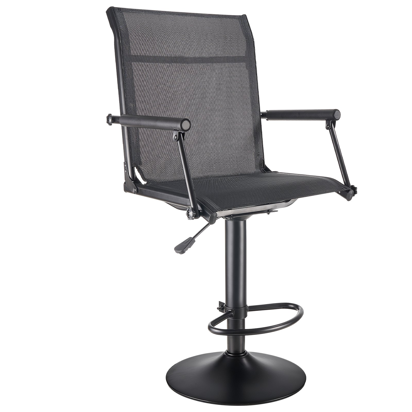 Silla de Caza, Giratorio Silencioso 360°, Silla Ligera para Cazadores, Estructura de Acero Pesado con Asiento en Tierra, Con Almohadillas de Brazo, Ajustable de Altura, Capacidad 136 kg, Para Pescar al Aire Libre y Camping — imagen 1
