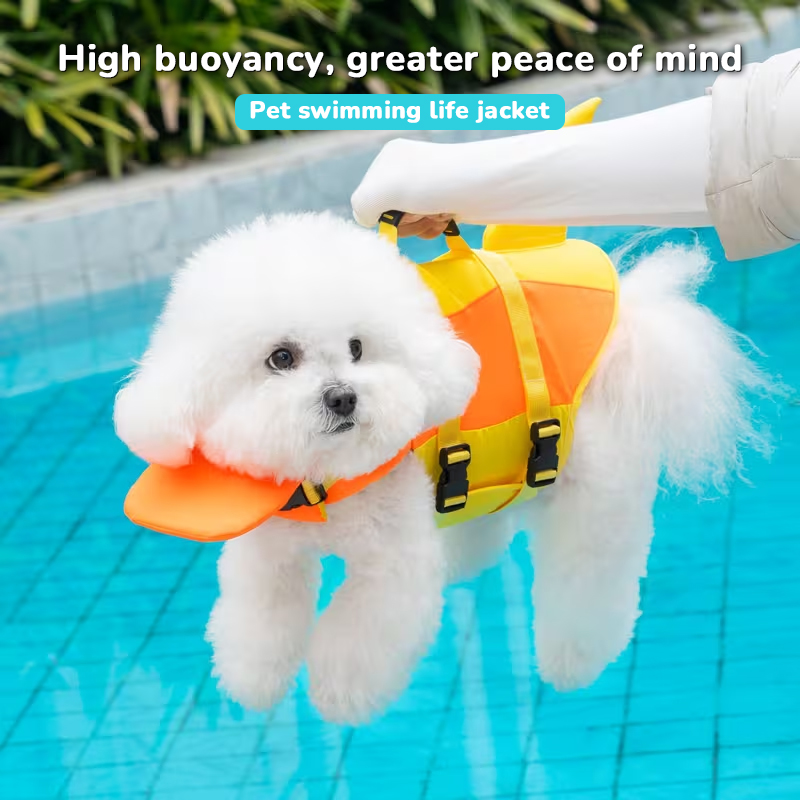 Dog Life Jacket Adjustable Pet Swim Vest – Flotation Safety Rescue Vest for Pool, Surf & Water, with Grab Handle (Tail Design) — image 8