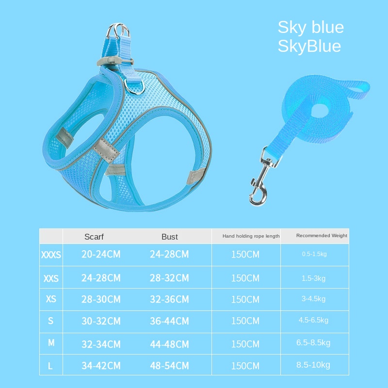 Pet Supplies Vest Pet Leash Cat Dog Chest Strap Breathable Reflective Dog Walking Chain — image 8