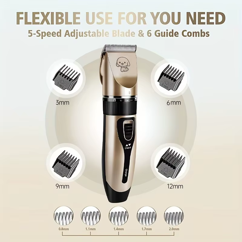 Pet Hair Trimmer Kit Electric Precision Clippers Perfect for Professional Grooming at Home, Ideal for Dogs and Cats — image 4