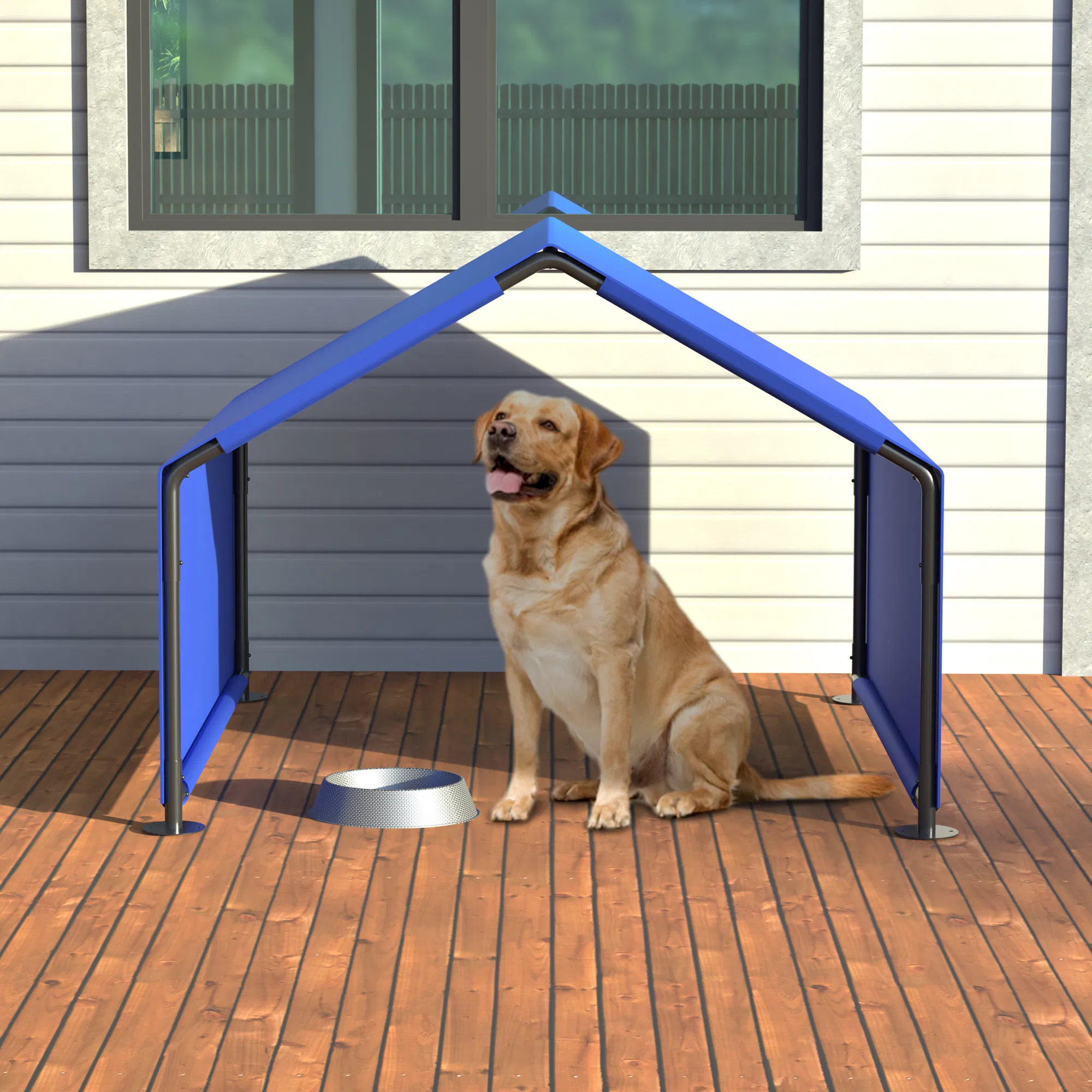Dog Shade Shelter Outdoor Tent for Small Medium Dogs, Waterproof Sun Protection Pet House for Dogs, Small Animals and Livestock, Blue — image 1