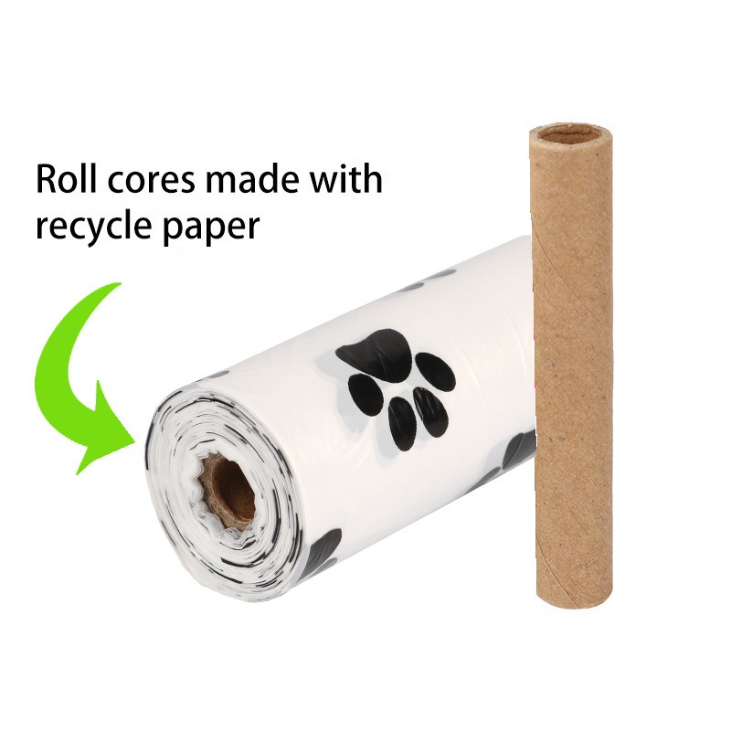 White Footprint Dog Poop Collection Bag D2W Photo Oxygen Degradation Pet Garbage Bag Pet Supplies — image 2